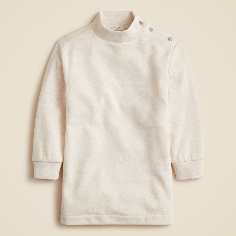 Crewcuts Disco Dress Girl 7 Cream Mock Neck Winter Classic Sweatshirt School NWT